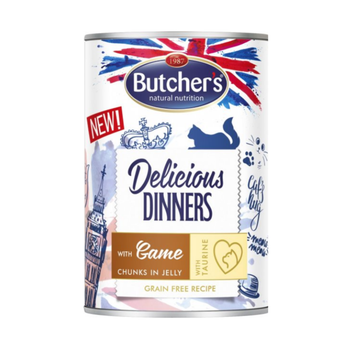 Butcher's Delicious Dinners Cat with game chunks in Jelly 400g