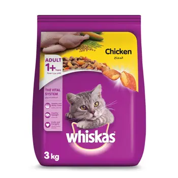 Whiskas Chicken Dry Food For Adult Cats 1+ Years 3Kg