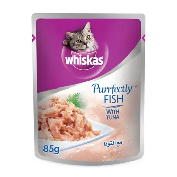 Whiskas Purrfectly Fish with Tuna, Wet Cat Food, 85g Pouch