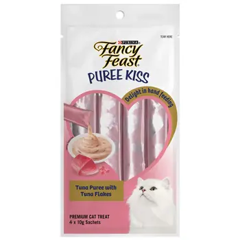 Fancy Feast Puree Kiss Tuna Puree With Tuna Flakes 4×10g