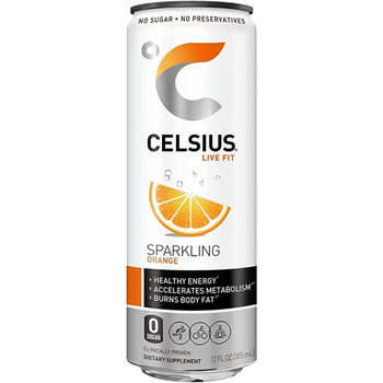 Celsius Orange Sparkling Drink No Sugar 355 ml