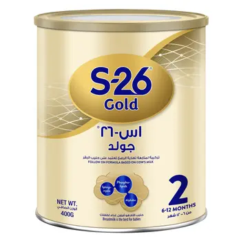 اس 26 جولد حليب تركيبة المتابعة المرحلة 2 للاطفال من 6-12 شهر 400جرام