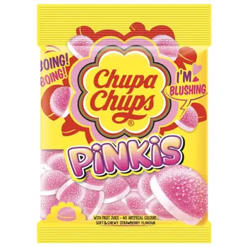 Chupa Chups Jellies Pinkis Soft & Chewy Strawberry Candy 90g