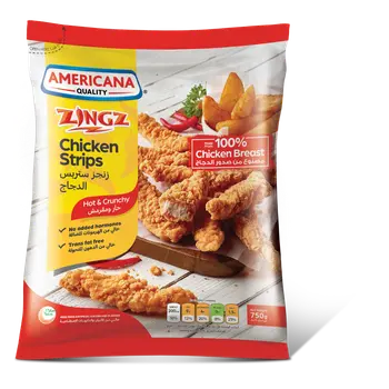 Americana Zingz Chicken Strips- Hot and Crunchy 750g
