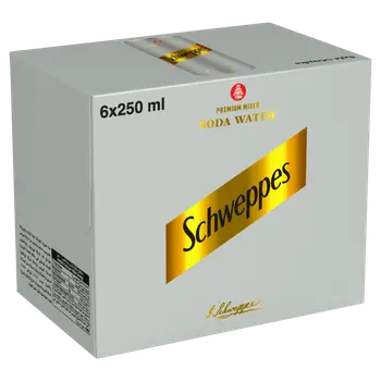 Schweppes Soda Water Premium Sparkling Carbonated Drink Can Pack 6×250Ml