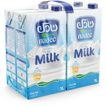 Nadec Full Fat Uht Milk 1L × 4Packs