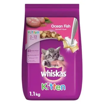Whiskas Kitten Ocean Fish Flavor With Milk Dry Food For Kittens Aged 2-12 Months 1.1Kg