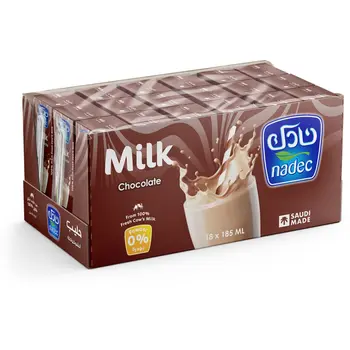 نادك حليب طويل الاجل بالشوكلاتة صندوق 18×185مل