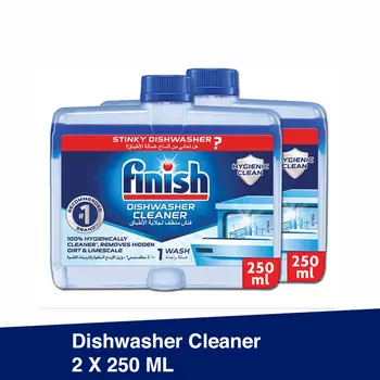Finish Dishwasher Cleaner, 100% Hygienically Cleaner, Removes Hidden Dirt and Limescale, 250ml, Pack of 2