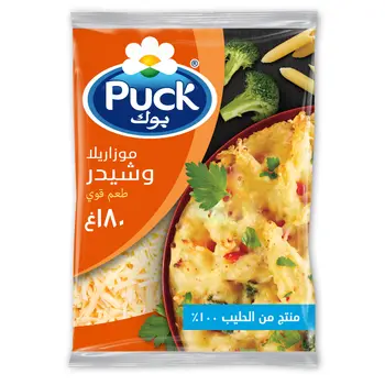 Puck Mozzarella & Cheddar Shredded Mix Cheese 180g