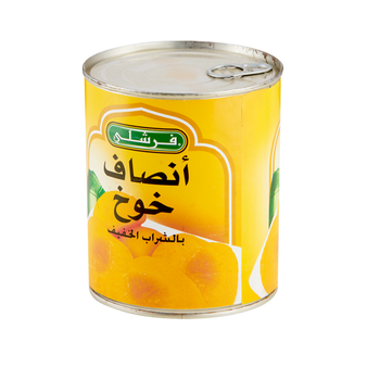 فرشلي خوخ انصاف في الشراب الخفيف 840 جرام