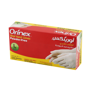 اورينكس قفازات للايدى بدون بودرة كبير ( 100 حبة )