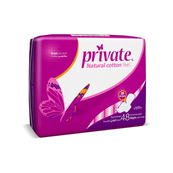 Private Natural Cotton Feel Maxi With Wings Sanitary Pads 48Pieces