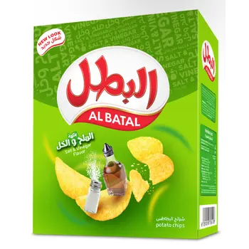 البطل رقائق بطاطس بنكهة الملح والخل 12×23جرام