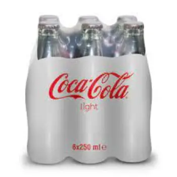 Coca Cola Pack Of 6  Light Glass Bottles, Each Containing 250Ml.