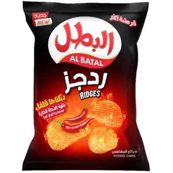 البطل ردجز شرائح بطاطس شطة حارة 155 جرام