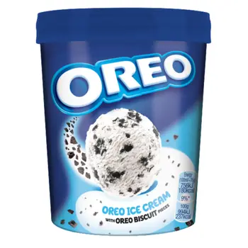 Oreo Vanilla Ice Cream With Biscuit Pieces Tub 480 ml