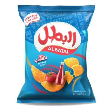 البطل رقائق البطاطس حجم عائلي كاتشب 110 جرام