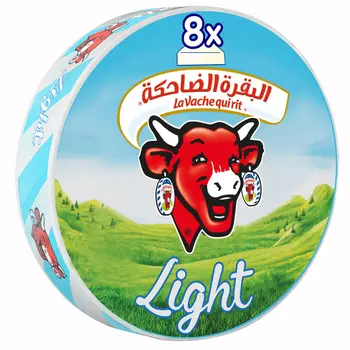 البقرة الضاحكة جبنة القشطة لايت مربعات 8قطعة
