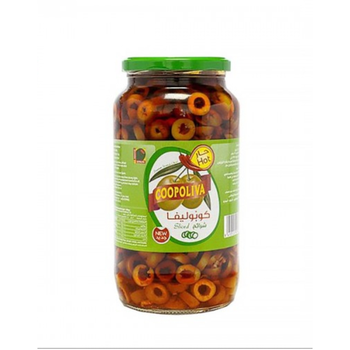 Coopoliva Hot Slicedgreen Olives 510g