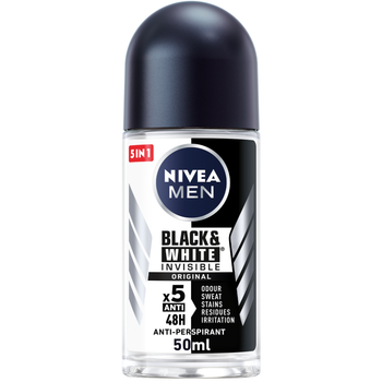 Nivea Men Black & White Invisible Original Antiperspirant Roll for Men 50ml