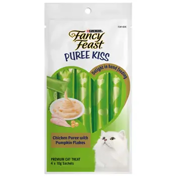Fancy Feast Chicken Puree With Pumpkin Flakes Cat­ Treats 4x10g