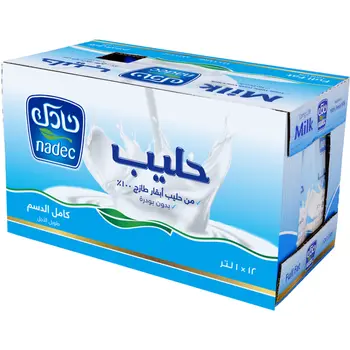 نادك حليب طويل الأجل كامل الدسم 1لتر × 12قطعة