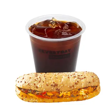 Cold Coffee Day And Chicken Fajita Sandwich Ciabatta
