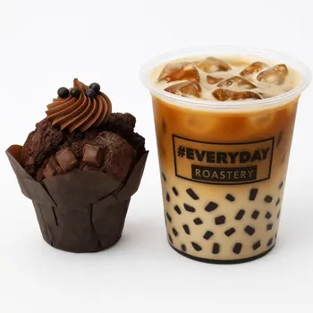 Iced Latte And Chocolate Muffin