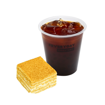 Iced Americano And Honey Cake