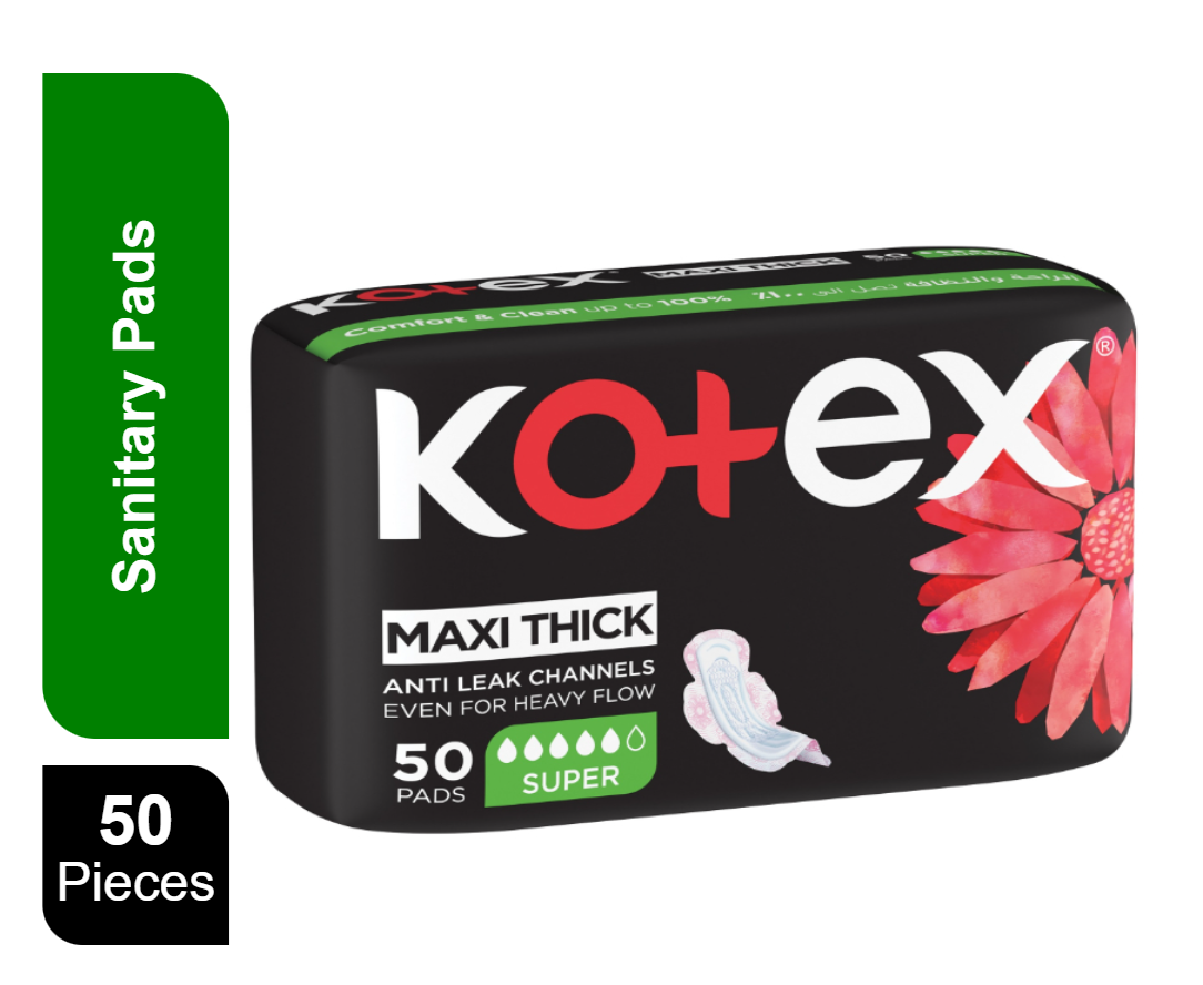 Buy Kotex Maxi Pads Super with Wings 50 Pads Online in Bahrain ...