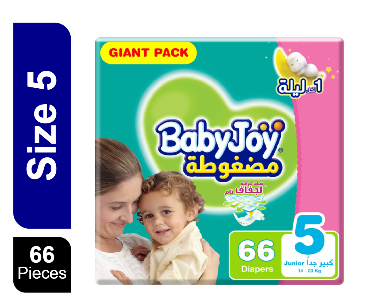 Buy Baby Joy Junior Size 5 (1423 Kg) 66 Diapers Giant Pack Online in