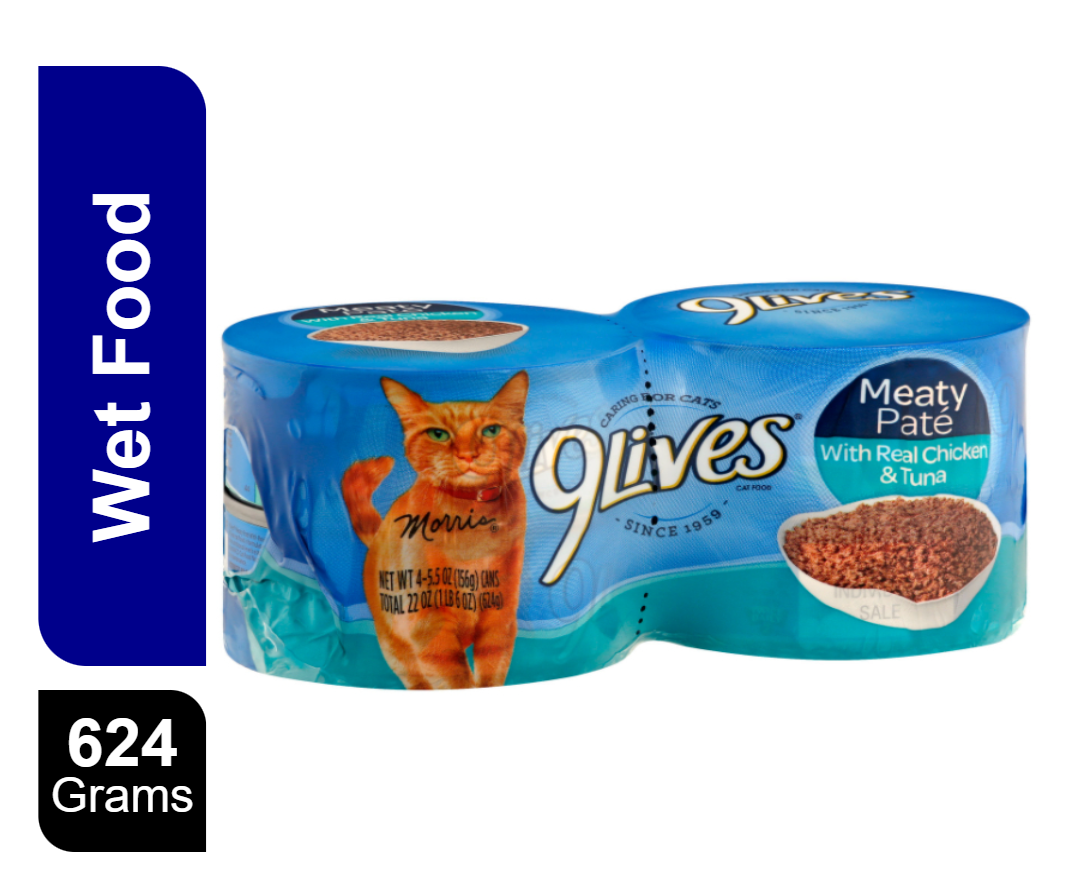 Buy 9Lives Cat Food Meaty Pate Chicken Tuna 624g Online in