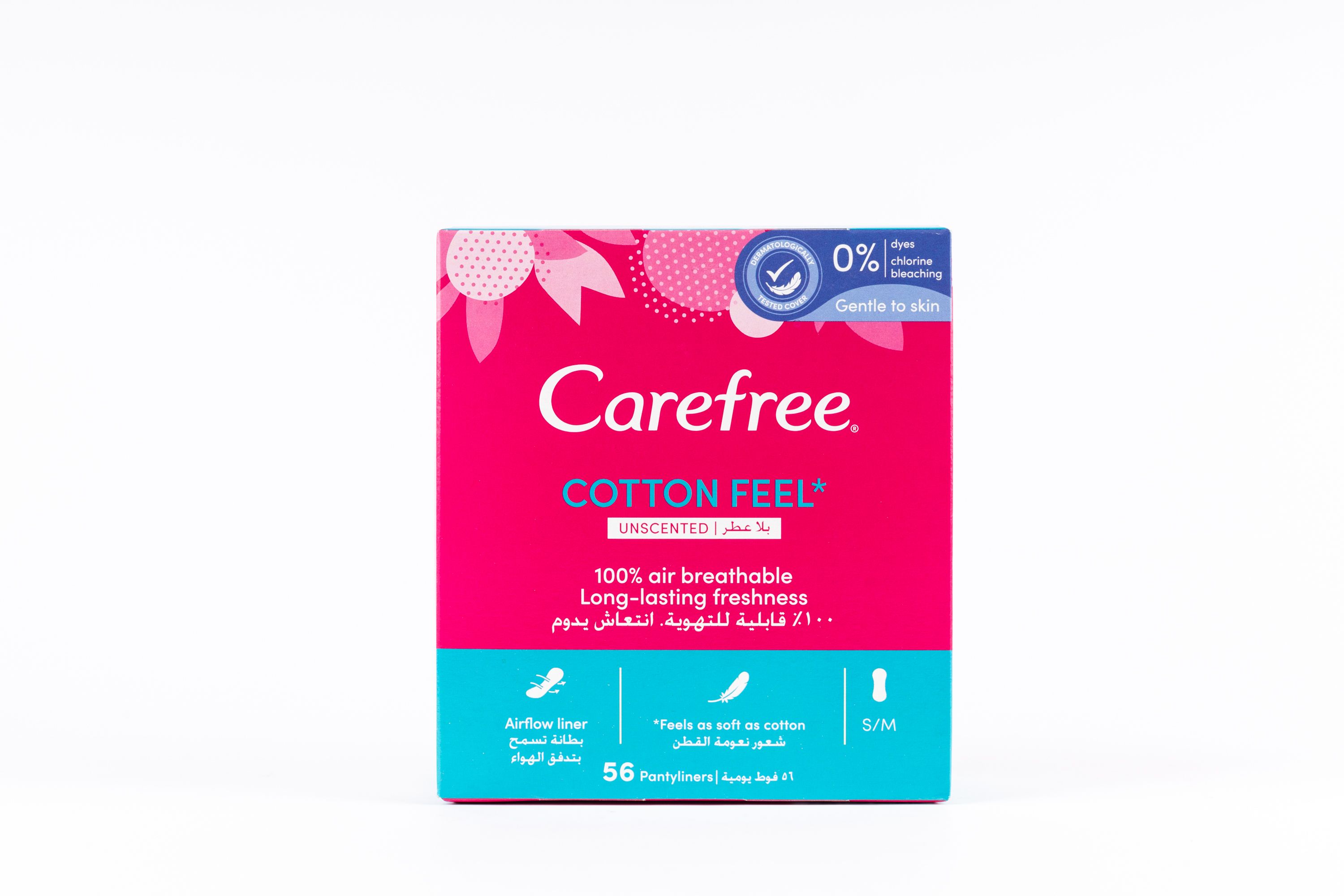 Buy Carefree Panty Liners, Cotton, Unscented, Pack of 56 Online in
