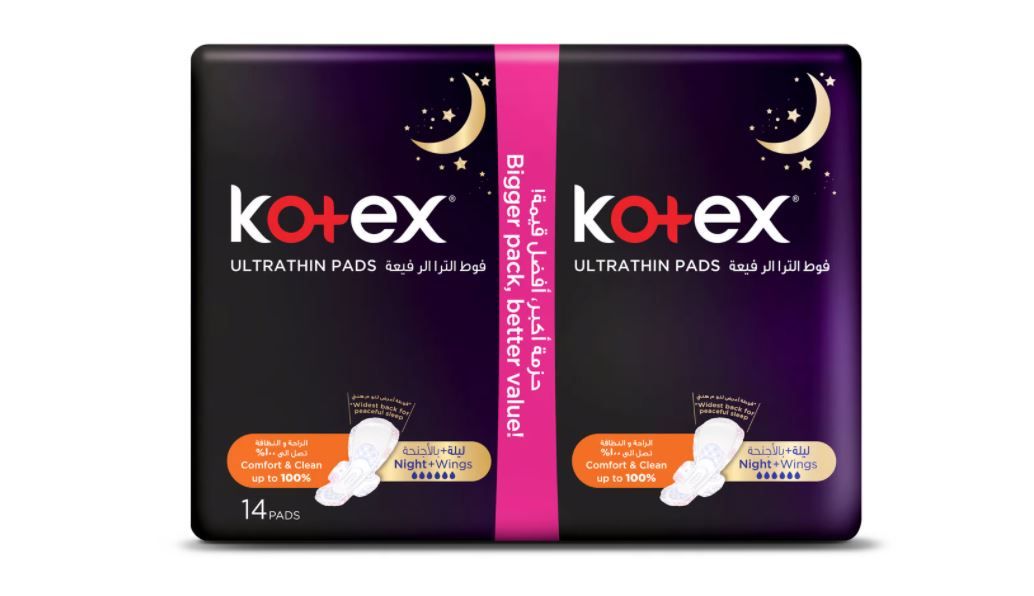 Buy Kotex Ultra Night Pads Value Pack 14 Sanitary Pads Online in Oman Talabat Oman