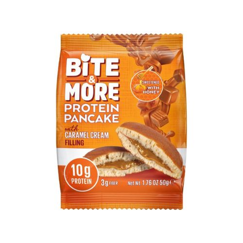 Buy Bite & More Caramel Cream Filled Protein Pancake, 50g Online in