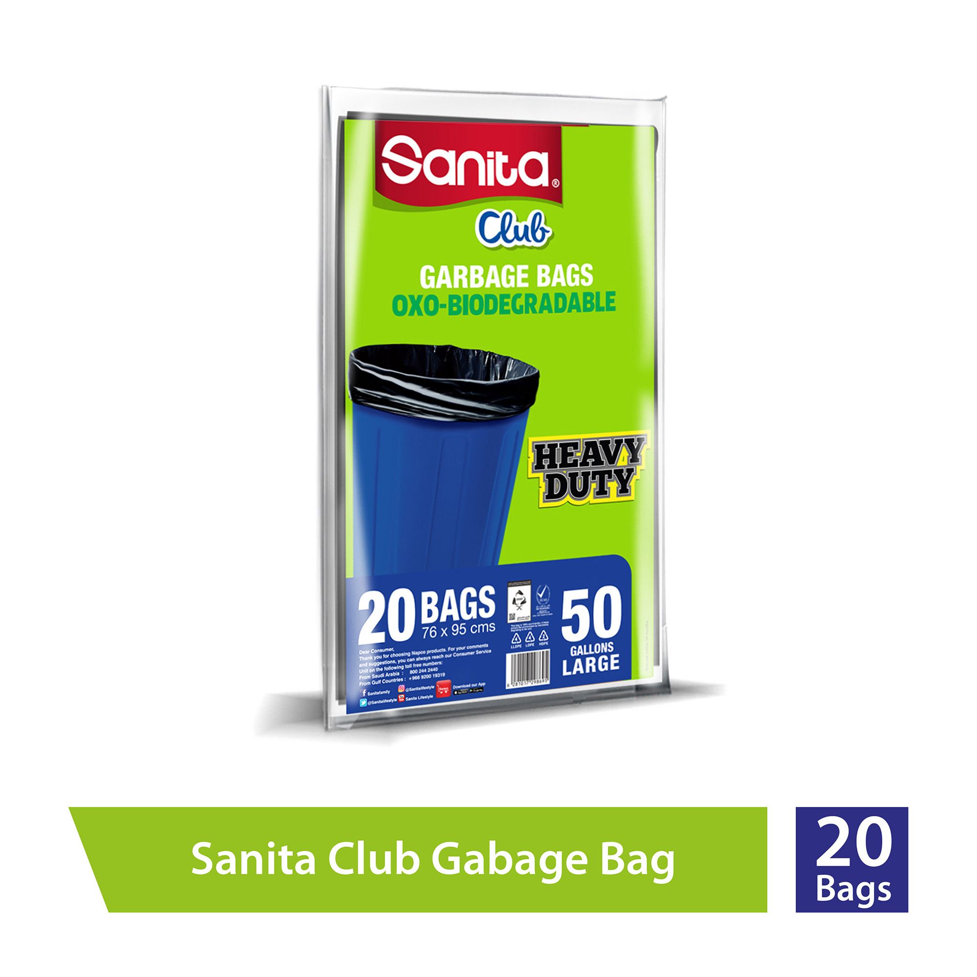 Sanita Club - Garbage Bags 30 Gallons Medium 20 Bags