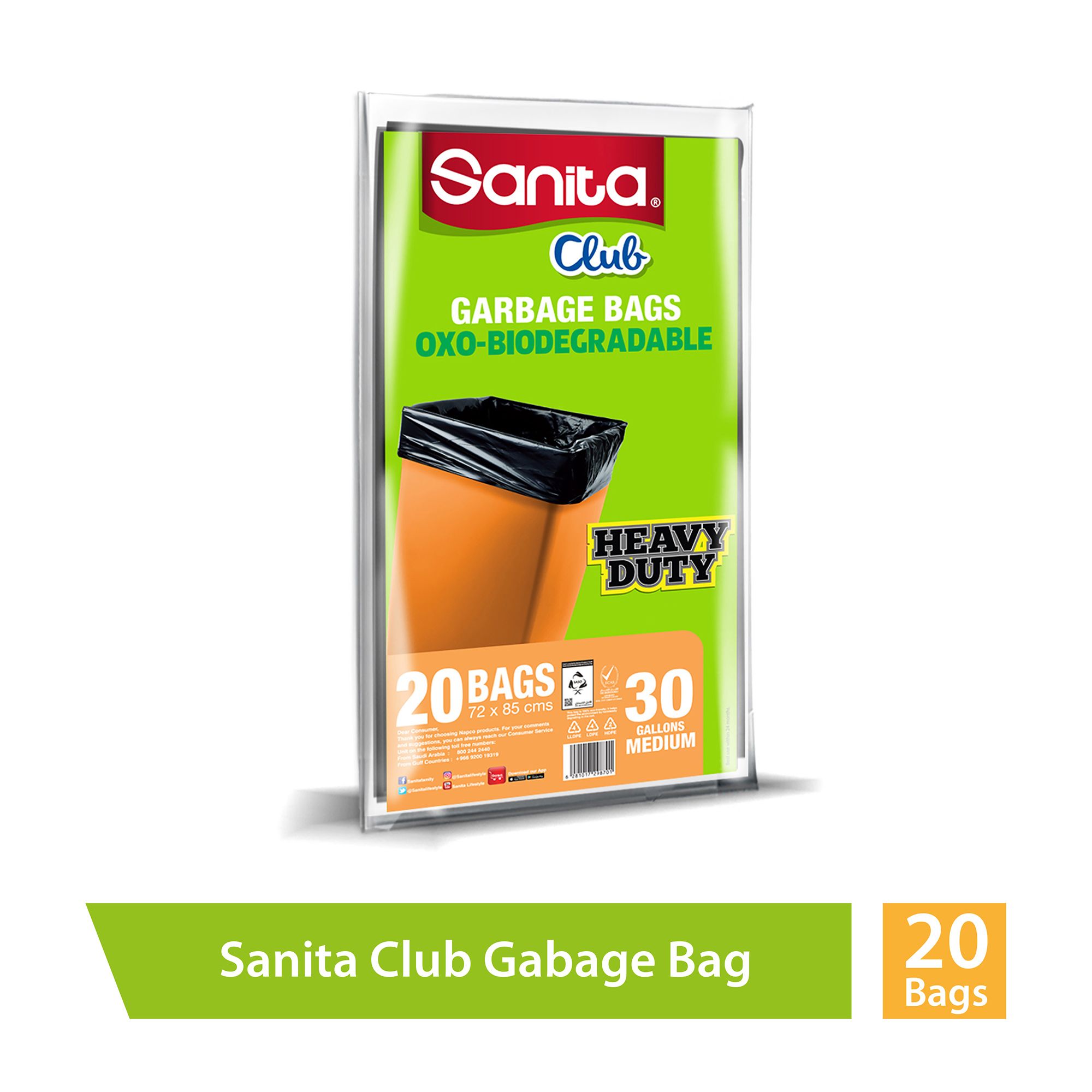 Sanita Club Trash Bags Bio Degradable 5 Gallons 130 Bags