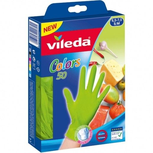 Buy Vileda Gloves Colors Nitril Green or Pink Small Medium 50 Pcs Online in  Bahrain