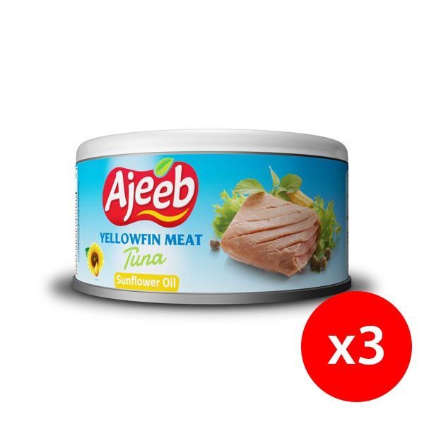 Buy Ajeeb Yellowfin Tuna In Sunflower Oil, 3pieces, 170g Online in Oman ...