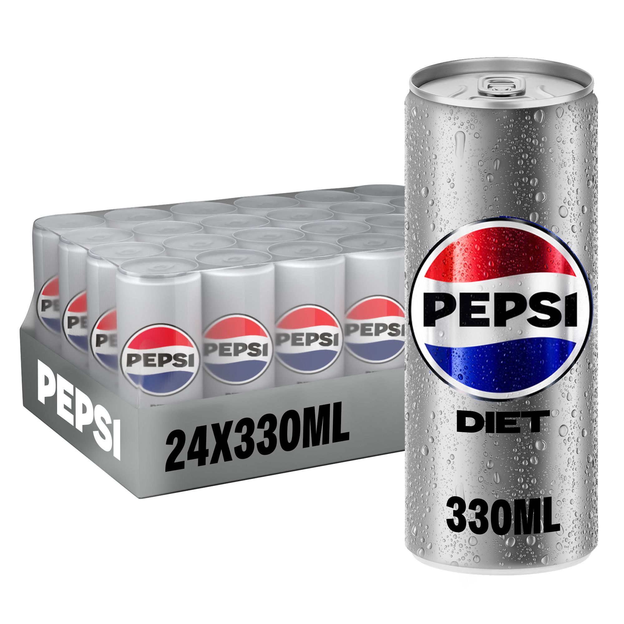 Buy Pepsi Diet Carbonated Soft Drink Cans, 24x330ml Online in Bahrain ...