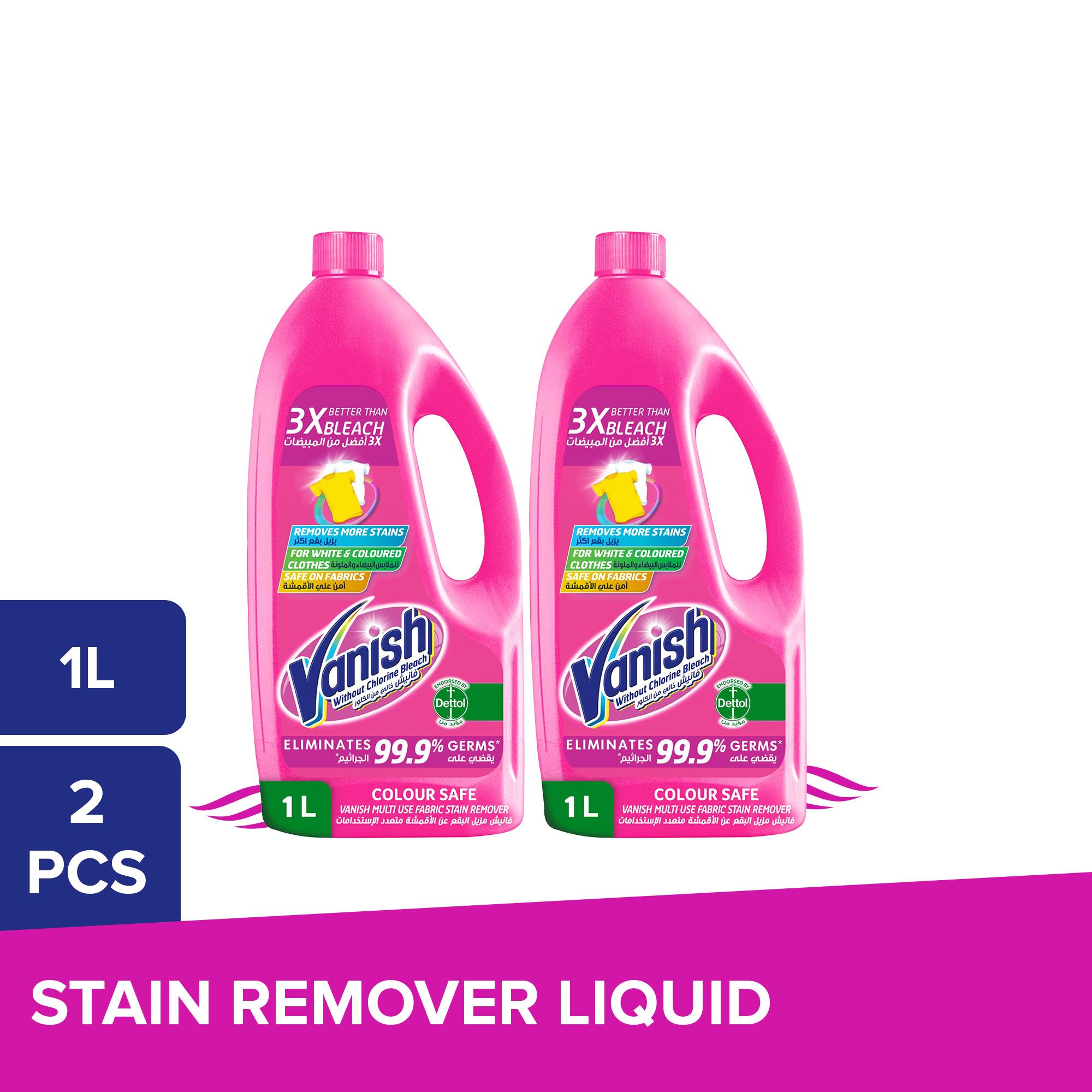 Buy Vanish Color Safe Fabric Liquid Stain Remover, 2x1L Online in