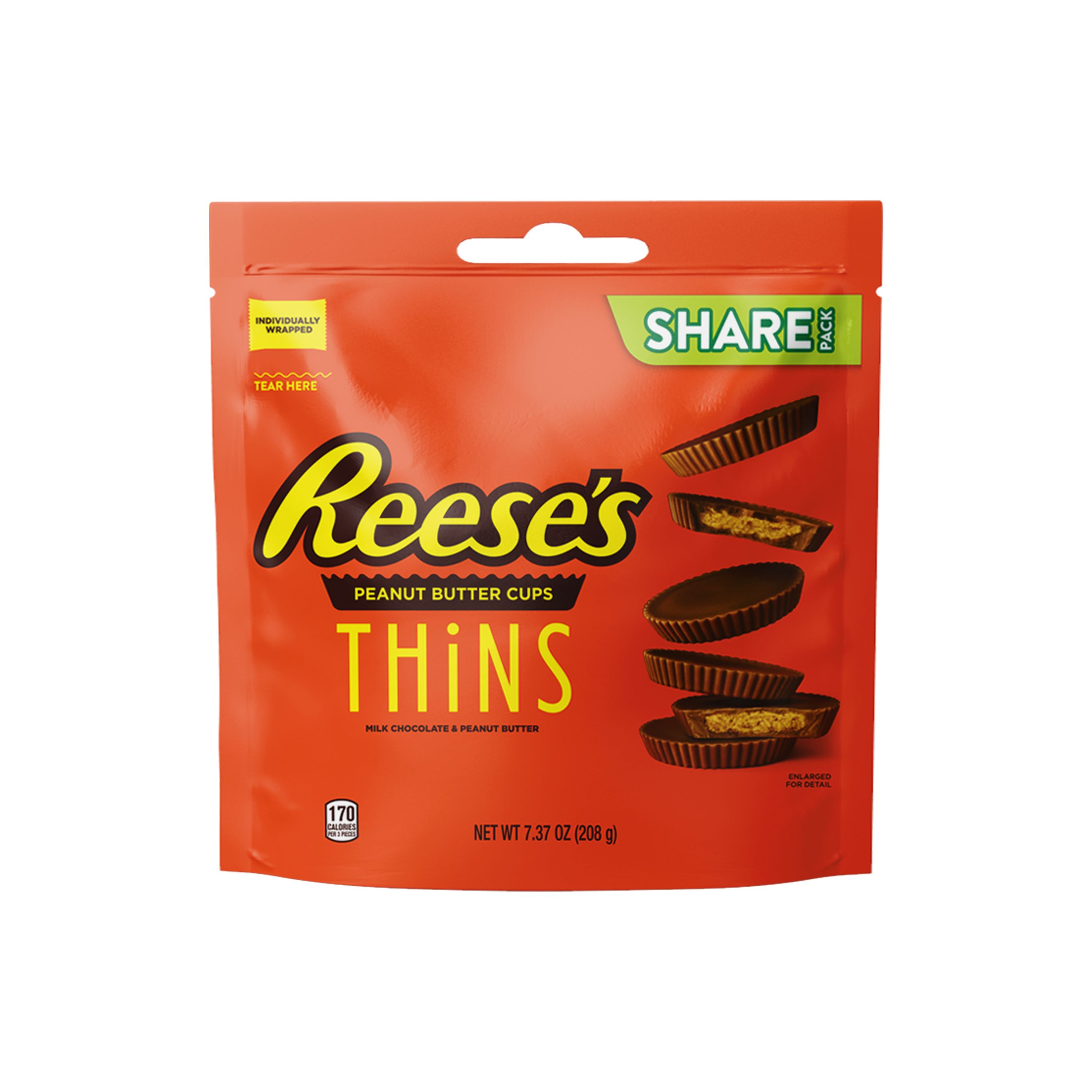 Buy Reese's Thins Milk Chocolate & Peanut Butter Cups, 208g Online in