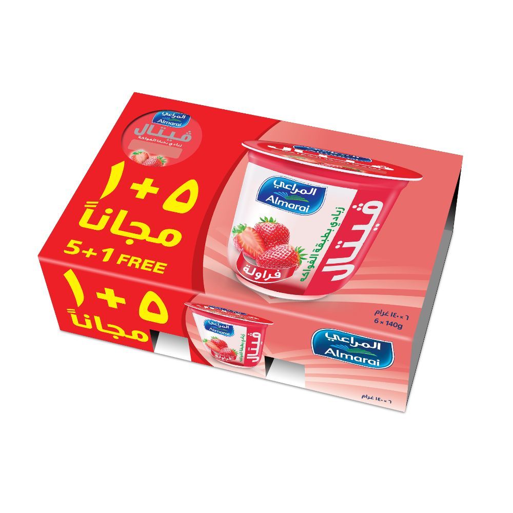 Buy Almarai Vetal Strawberry Layered Fruit Yoghurt, 6x140g Online in Bahrain Talabat Bahrain