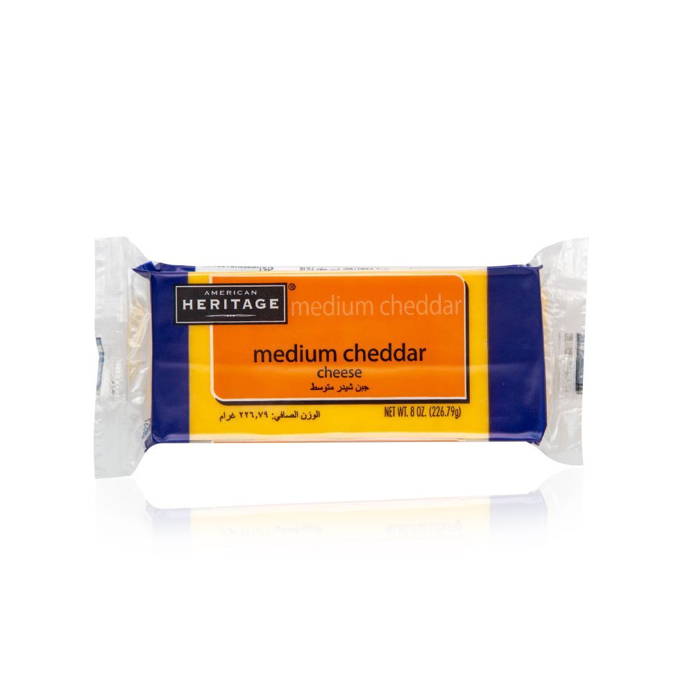 Buy American Heritage Medium Cheddar Cheese, 227g Online in Kuwait