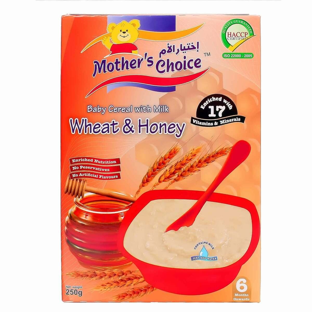 Buy Mother's Choice Baby Wheat & Honey Cereal With Milk 6+ Months, 250