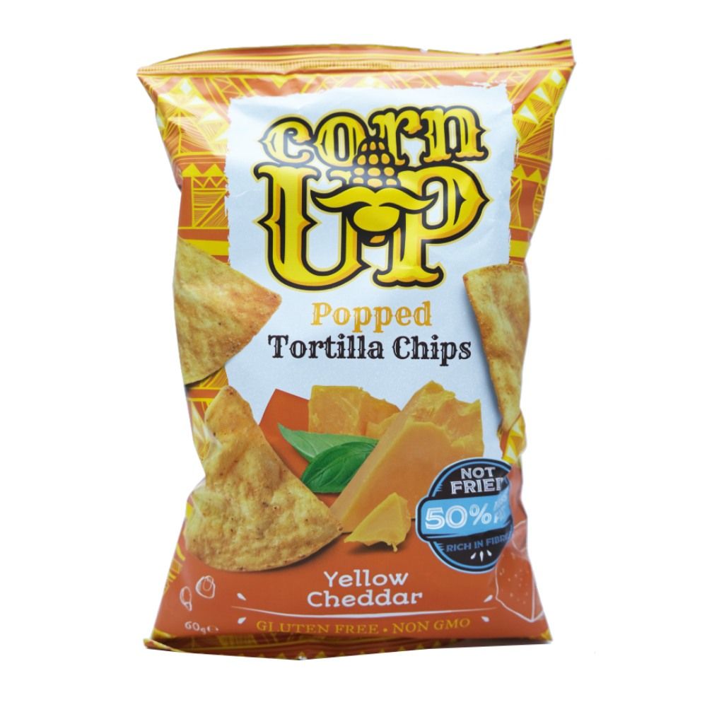 Buy Corn Up Popped Yellow Cheddar Tortilla Chips, 60g Online in Kuwait