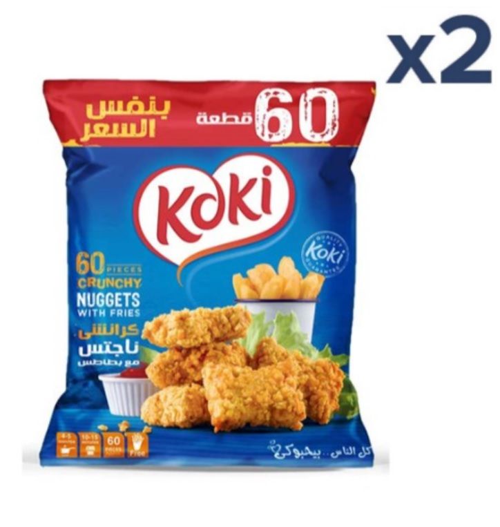 كوكي ناجتس مقرمشة 60 قطعة + بطاطا مقلية*2