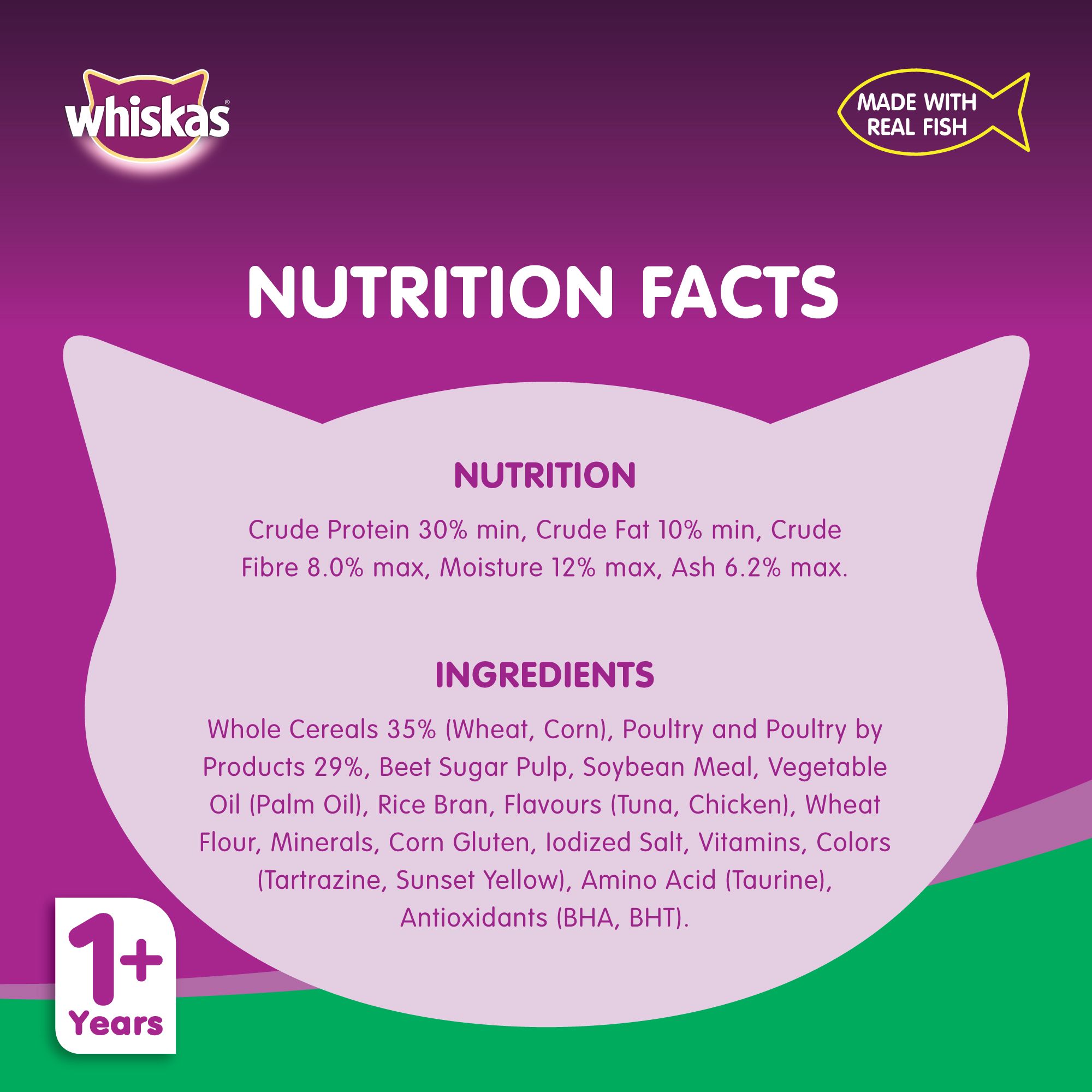 Whiskas dry hotsell food ingredients