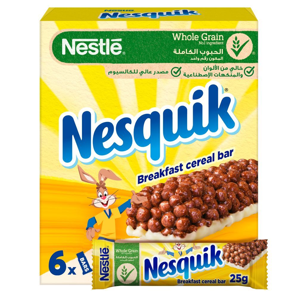 Buy Nesquik Cereal Bars 25 g Pack of 6 pcs Online in Bahrain Talabat